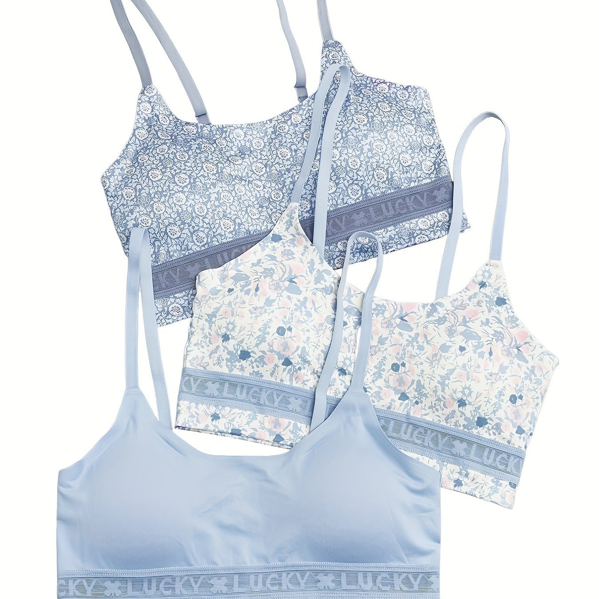 3pcs Seamless Wireless Cami Bra Set