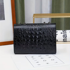 Crocodile Embossed Crossbody Bag Chain Shoulder Bag Women's Small PU Square