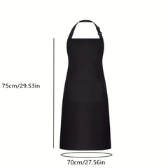 Polyester Apron Unisex Adjustable Cooking Apron Household Solid Apron