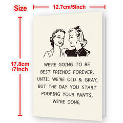 Funny Birthday Card For Bestie - Hilarious Pooping Pants Card For Her