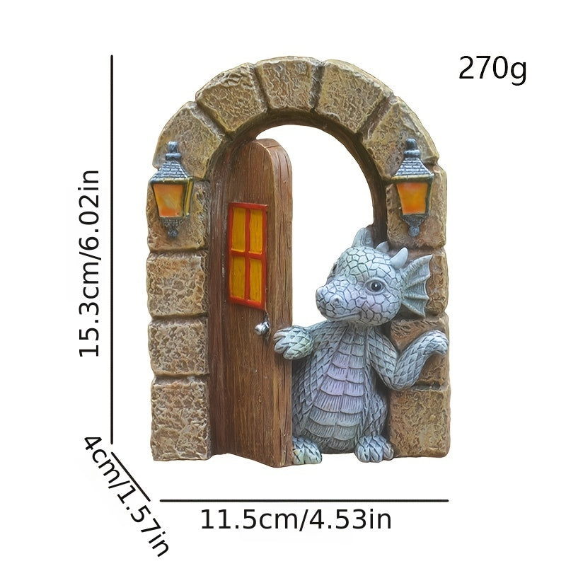 Dragon Garden Ornament Resin Craft Statue Dragon Wall Statue Outdoors