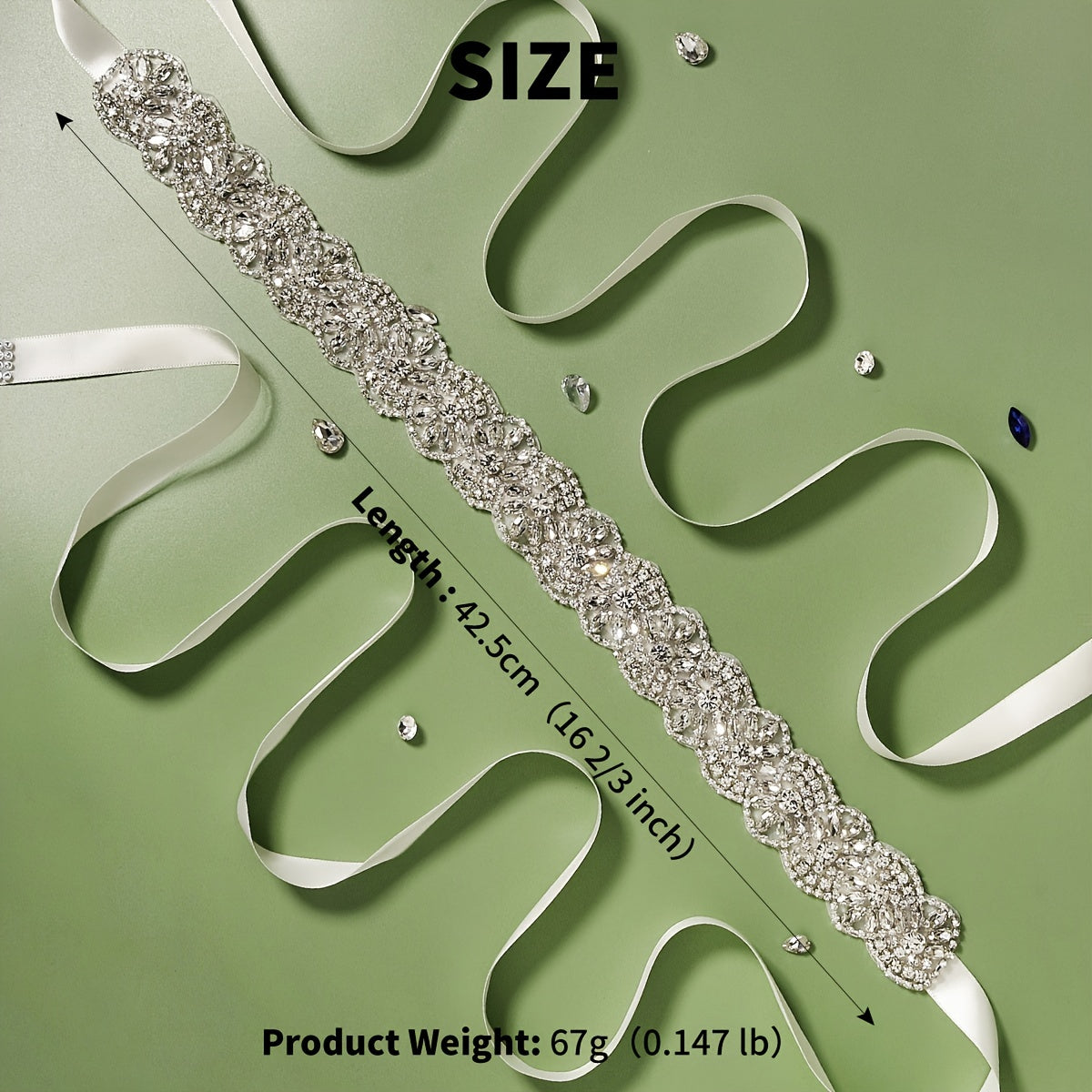 Rhinestone Bridal Wedding Belt Handmake Girdle Dress Accessory