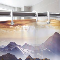 Natural Landscape Shower Curtain Bathroom Waterproof Curtain with 12 Hooks