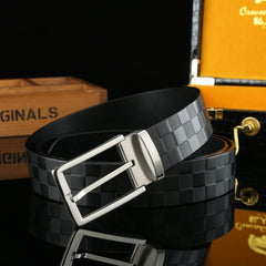 Men's Leather Belt - 3cm Width - Adjustable Length - Stainless Steel Buckle