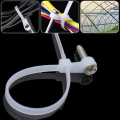 100pcs Screw Hole Nylon Cable Ties Heavy Duty Adjustable Self locking Cord Ties