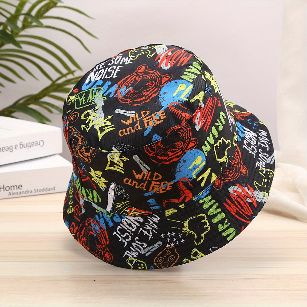 Men's Bright Abstract Pattern Fisherman Hat Outdoor Bucket Hat