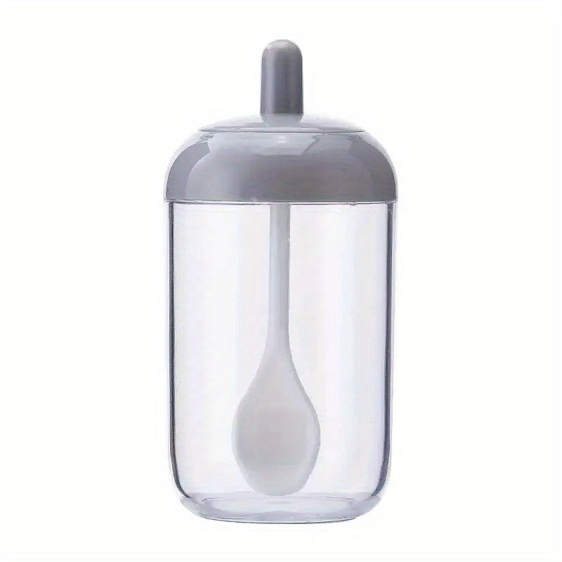 Kitchen Seasoning Jar With Spoon, Round Seasoning Bottle