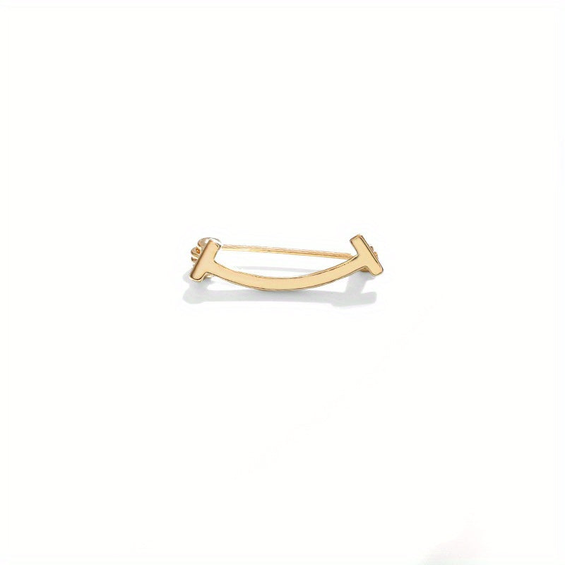 Smile Shape Brooch Pin Shirt Collar Decoration Female