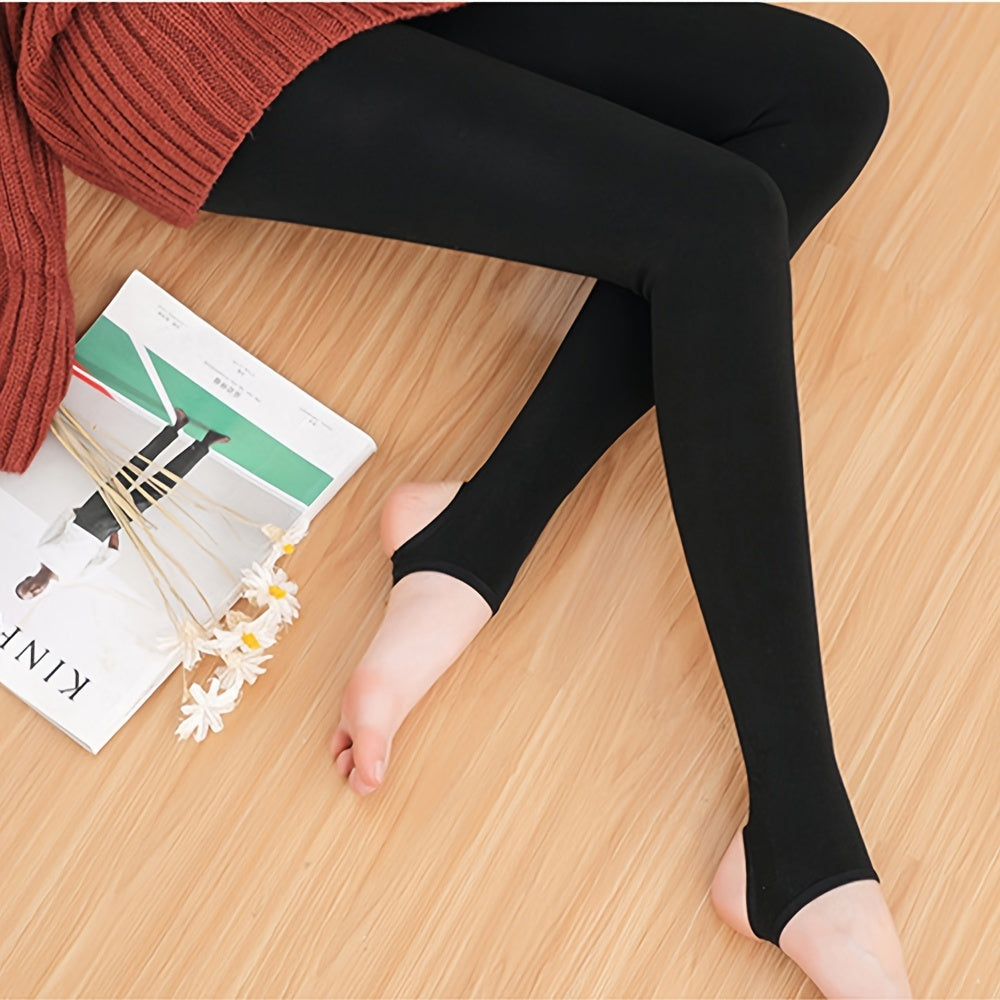 Women's Velvet Knee High Socks - Solid Color Elastic Tights