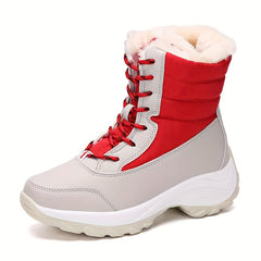 Women's Thermal Lace Up Waterproof Ankle Boots with Fur Lining