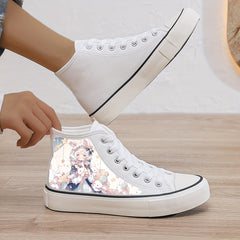Anime Plush Lined Chunky Canvas Sneakers Flat Heighten Fall Winter Warm