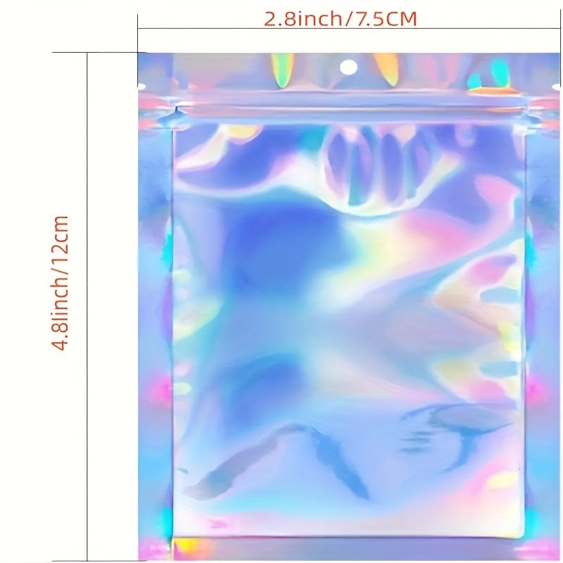 50pcs Holographic Self-sealing Packaging Bags for Phone Cases & Accessories