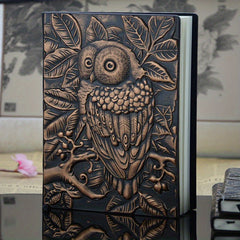 Embossed Owl Diary Notebook A5 100 Sheets Retro Style