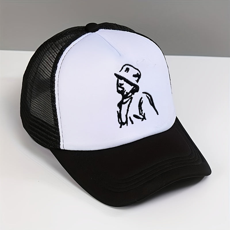 Embroidered Cartoon Character Baseball Cap Adjustable Sunscreen Hat