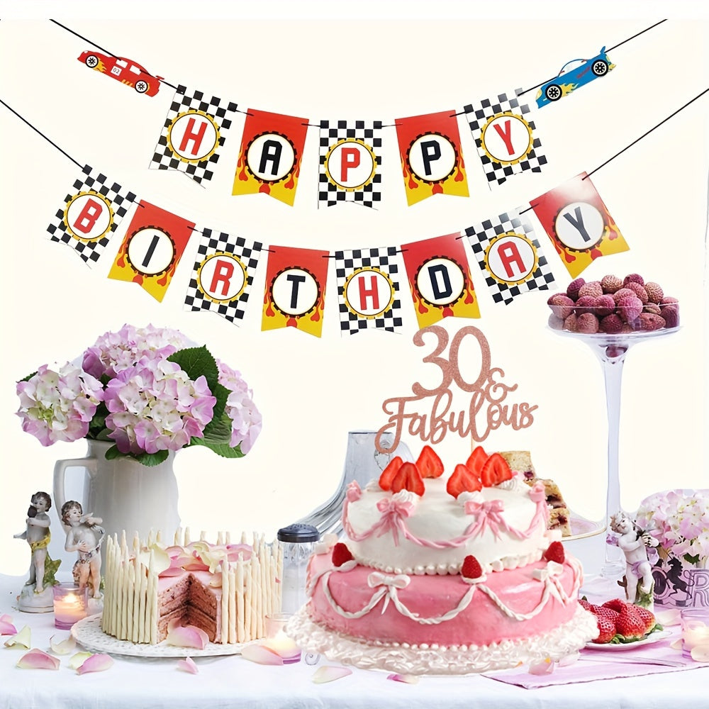 1pc Glitter Gold Paper Rose Cake Topper for Birthday Party