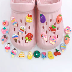 25pcs Cartoon Ice Cream Shoe Charm Resin Shoe Buckle DIY Accessories