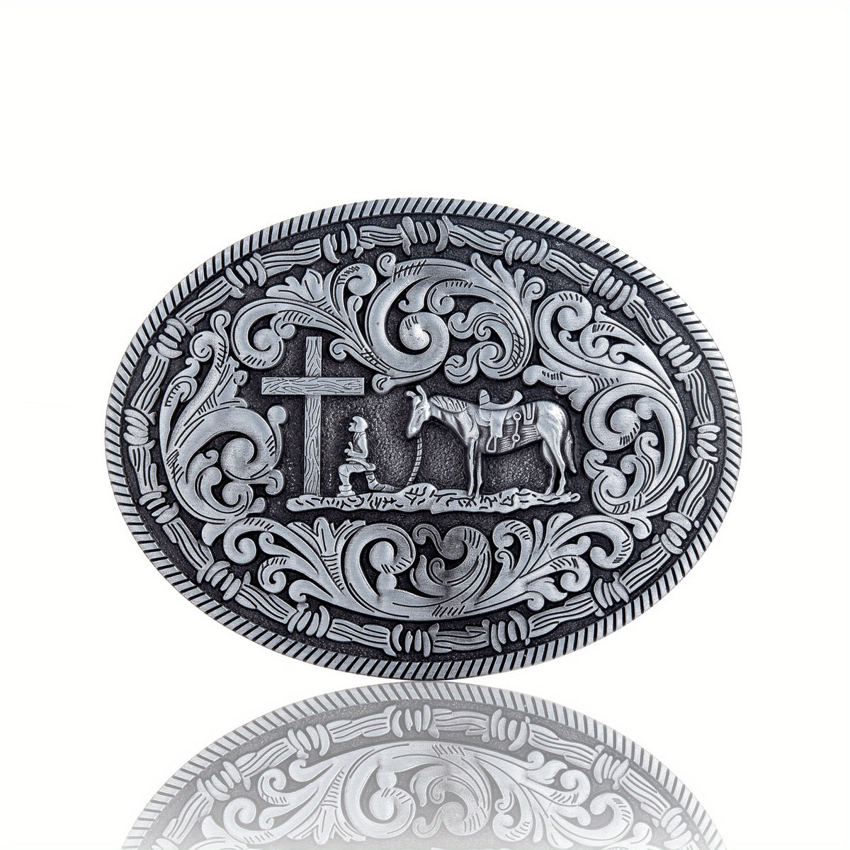 Praying Cross Cowboy Belt Buckle