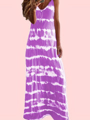 Women's Plus Tie Dye Round Neck Maxi Dress