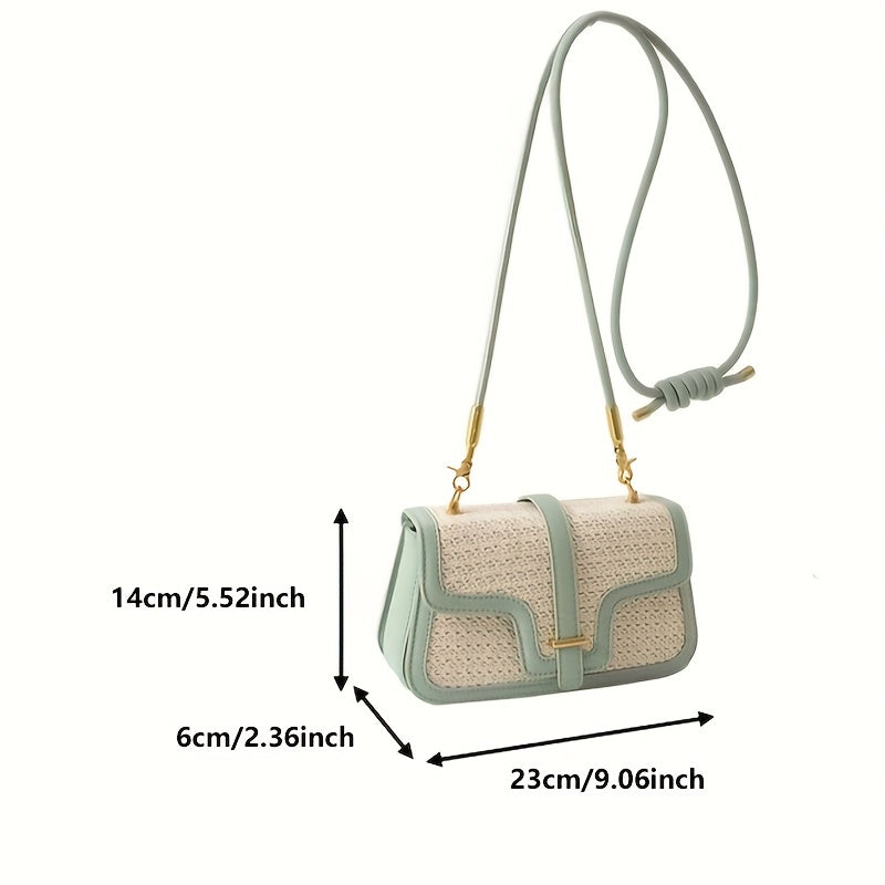 Straw Woven Crossbody Bag Beach Shoulder Handbag & Purse