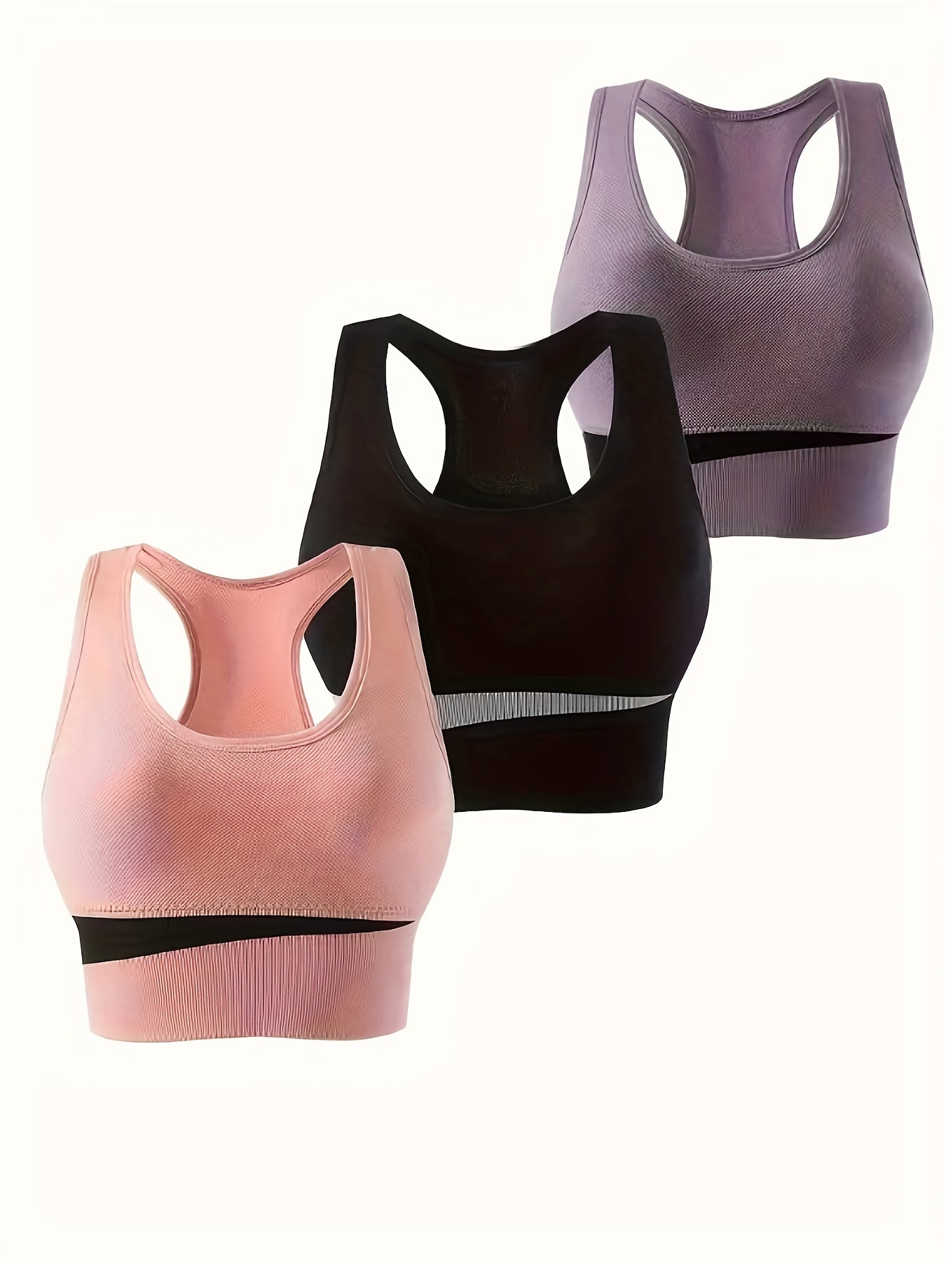 3pcs Wireless Sports Bras - Comfy & Breathable Tank Bra