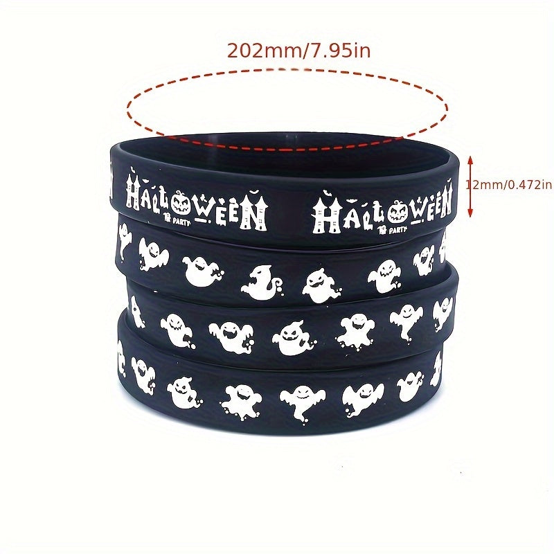 1 Pc Halloween Stretch Silicone Wristband Rubber Bracelet For Halloween Gift