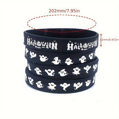 1 Pc Halloween Stretch Silicone Wristband Rubber Bracelet For Halloween Gift