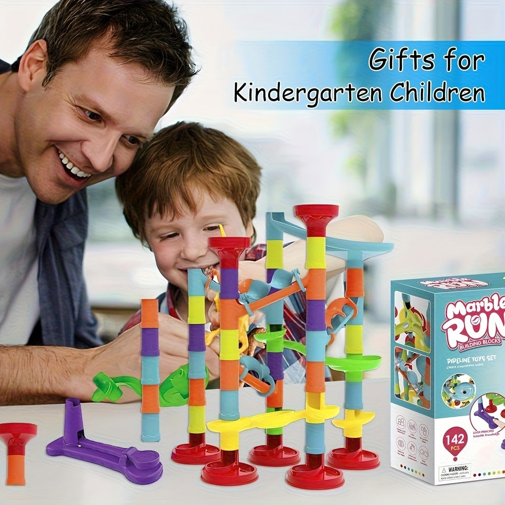 Colorful Marble Run Building Blocks 3D Rolling Maze Game for Kids