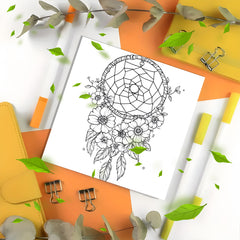 Dream Catcher Coloring Book 22 Pages Watercolor Paper Relaxation & Gifting