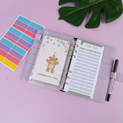 A6 Budget Book Splicing Purple