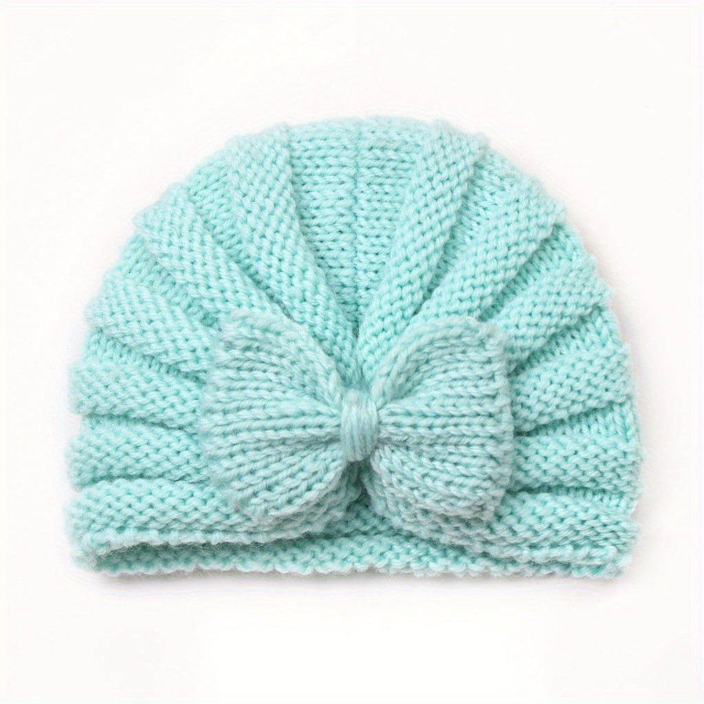 Baby Knitted Beaniess Solid Cotton Turban Hat