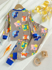 Dinosaur Pattern Kid's Pajamas 2pcs Set Soft Comfy PJ Set