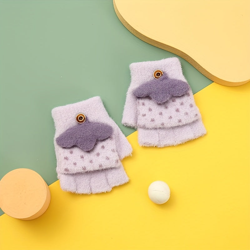 Kids Five Finger Warm Knitted Gloves for Winter