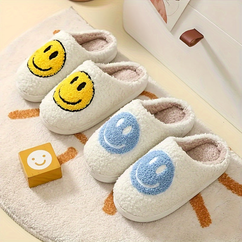 Happy Face Cozy Slippers For Girls Anti-Skid Indoor Shoes