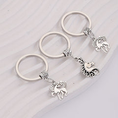 10pcs Alloy Pony Unicorn Keychain Men Business Case Bag Accessories Pendant Gift