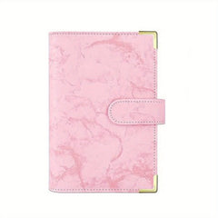 A6 Binder 6 ring Planner Marbled PU Leather Loose leaf Notepad