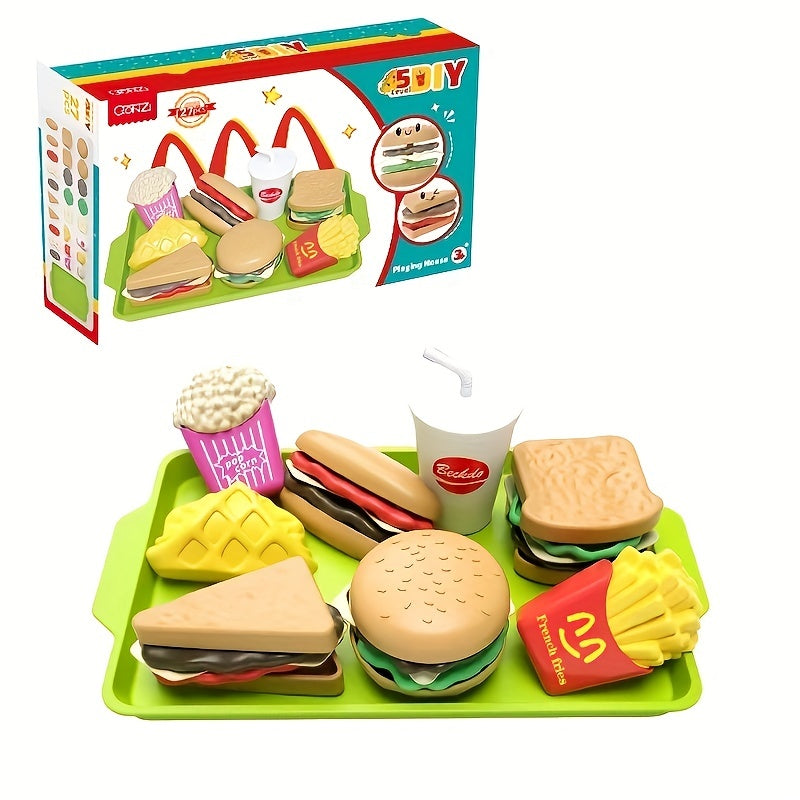 Mini Playhouse Breakfast Burgers Simulated Kitchen Toys