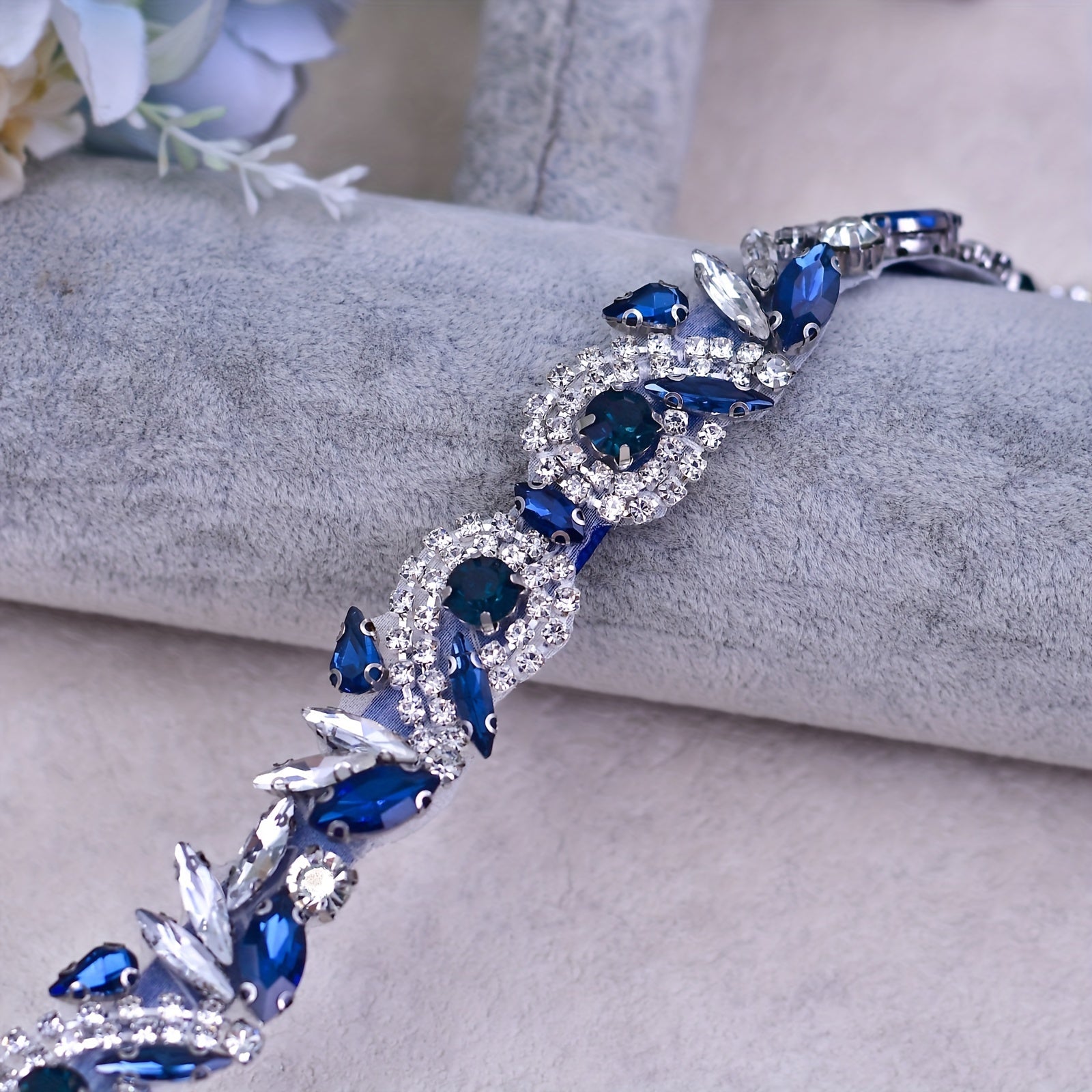 Rhinestone Waistband Bride'S Headpiece with Diamonds & Pearls