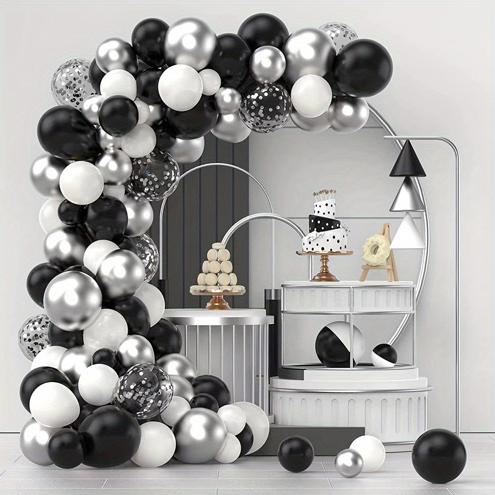 120pcs Silvery Confetti Balloon Arch Balloon Set