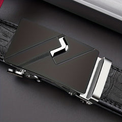 Men's PU Leather Automatic Buckle Belt for Wedding Daily Party