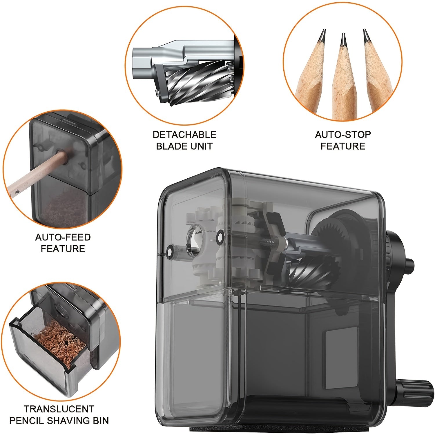 Manual Pencil Sharpener Fast Sharpen for Students School Classroom Home Artists