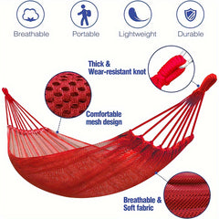 Portable Nylon Hammock for Camping with Rope Storage Bag