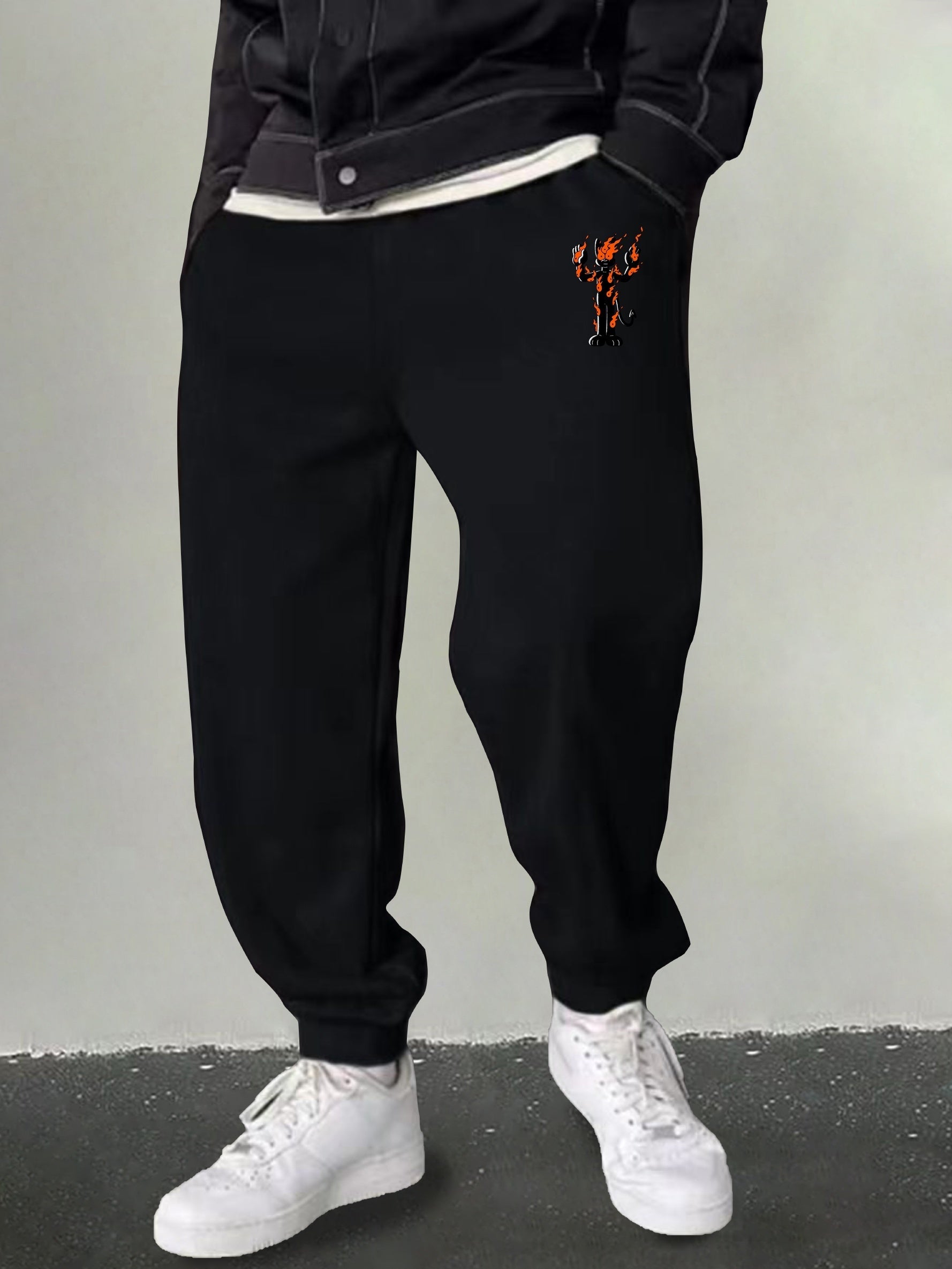 Men's Cartoon Graphic Sweatpants Casual Stretch Drawstring Joggers