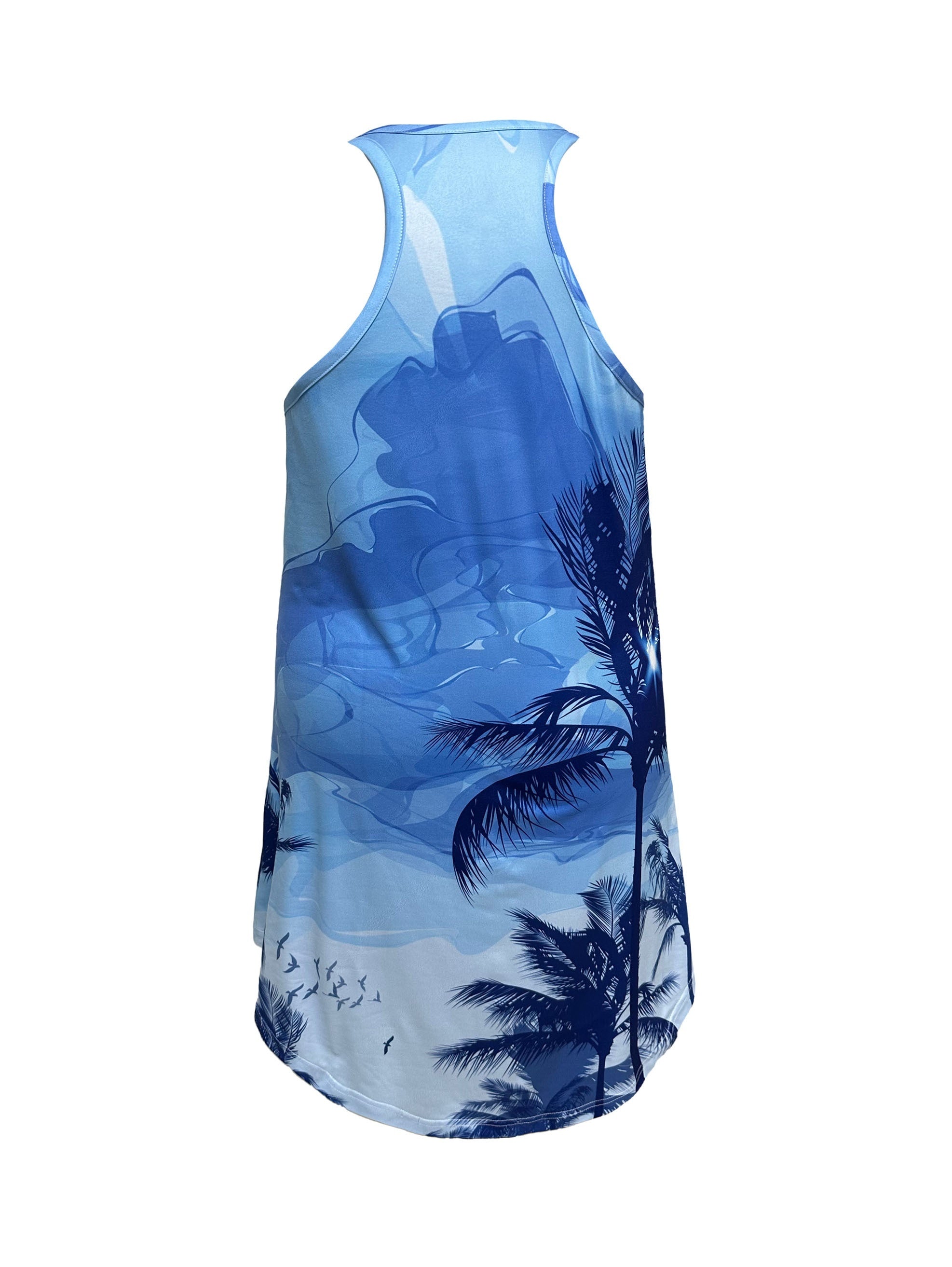  Butterfly Print Scoop Neck Tank Sleep Dress