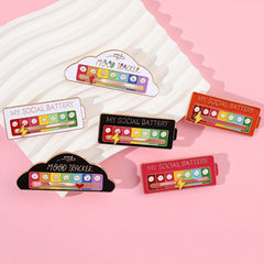 Funny Seven Mood Enamel Pins Brooch Set Wallet Handbag Accessories