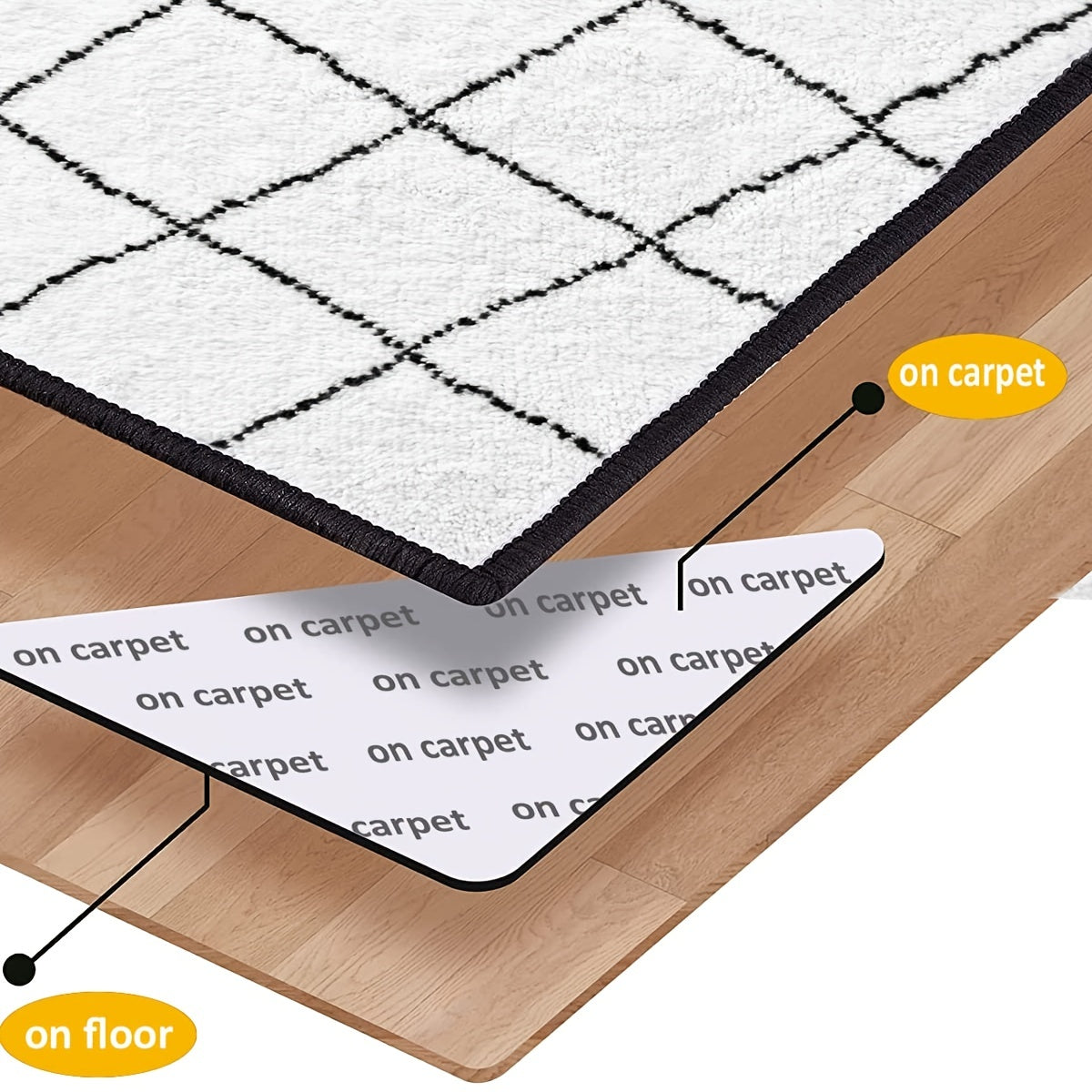 8pcs Non Slip Carpet Stickers Triangle Patches for Household