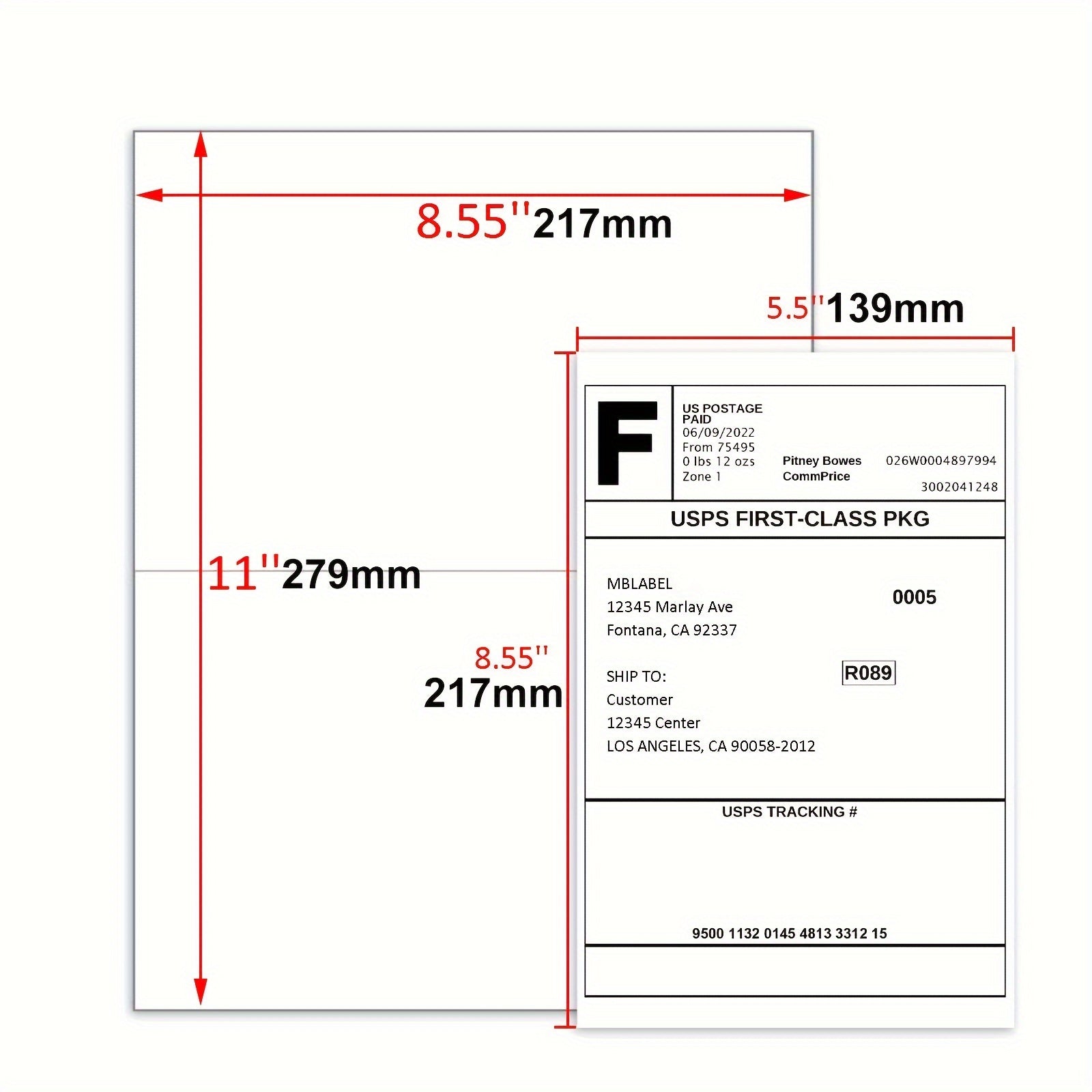 100 Labels 21 X 13 Address Labels Self Adhesive Mailing Labels