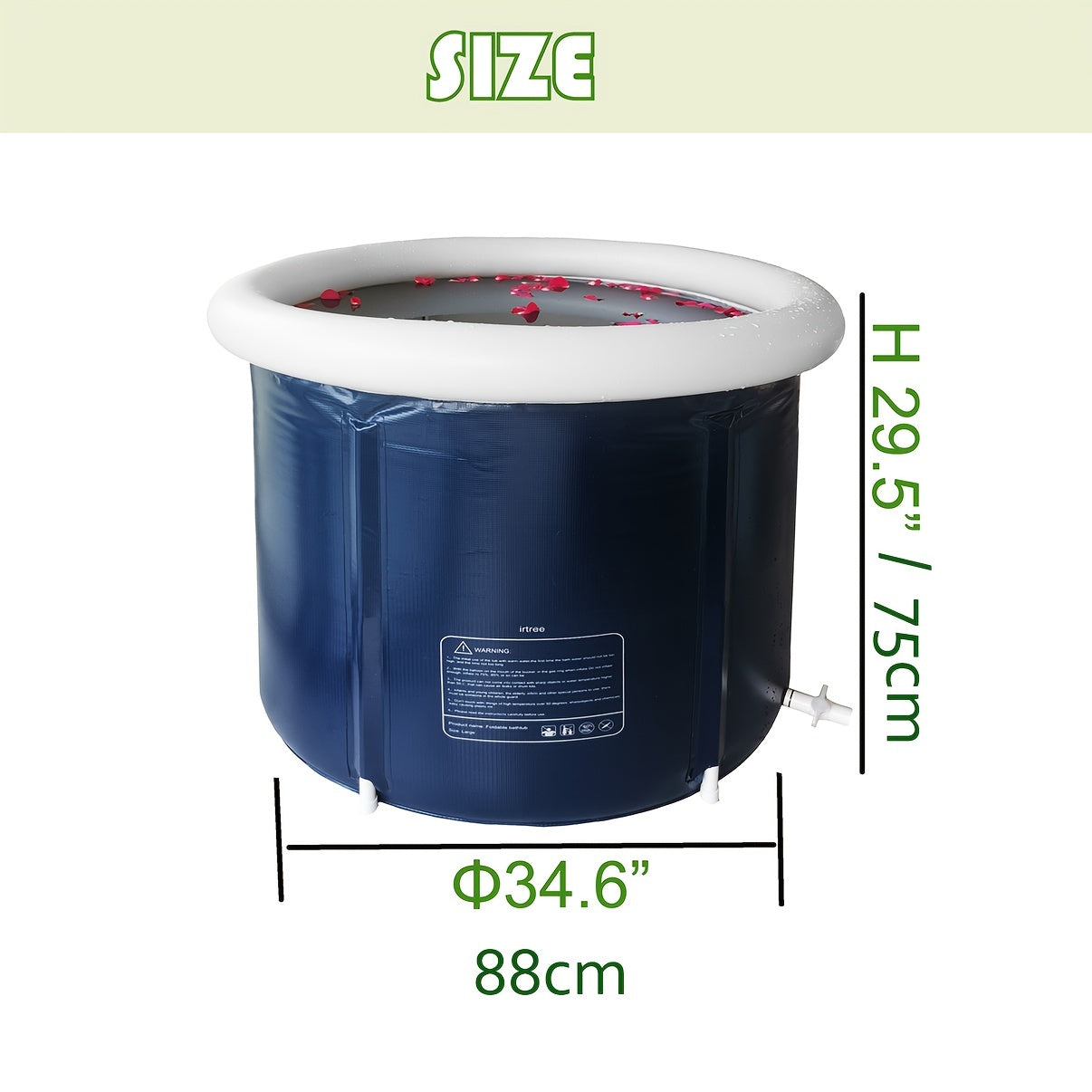 Portable Inflatable Bathtub Folding Tub Shower Ice Bath for Camping