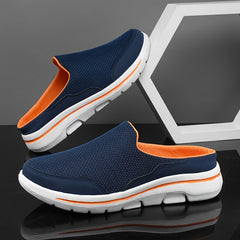 Men's Breathable Mesh Mules Lightweight Non-slip Shoes Dark Grey