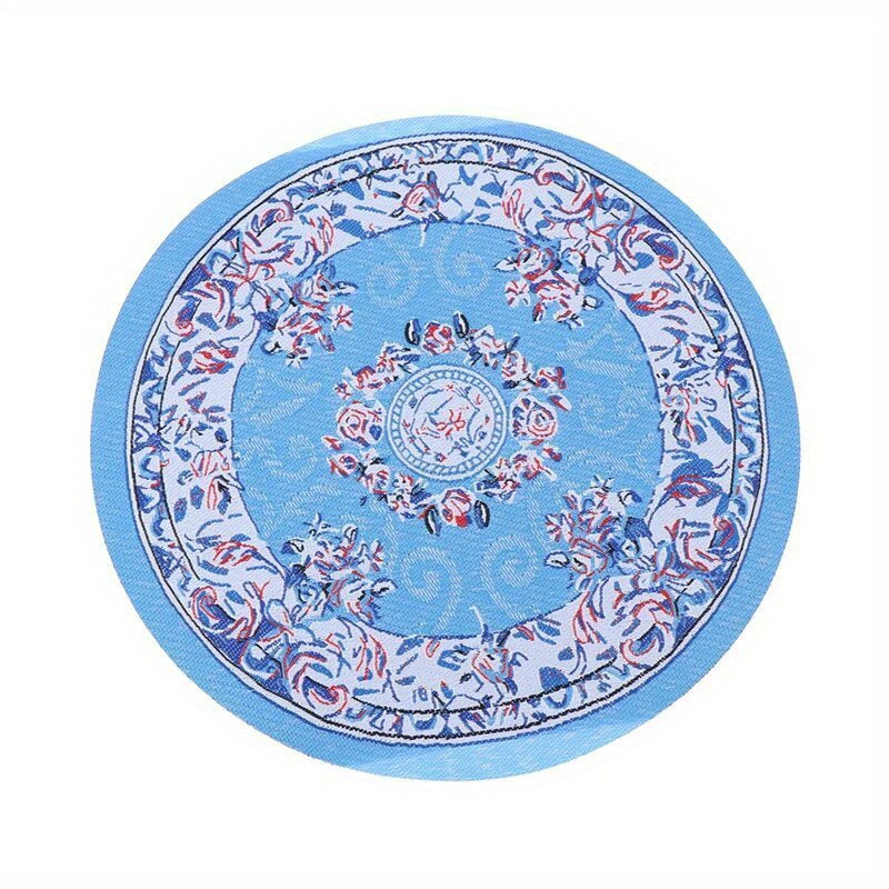1:12 Scale Floral Round Rug for Dollhouse Decor