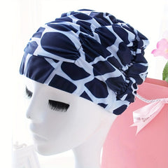 Pleated Swim Caps for Men Women Large Head Long Short Hair Bathing Cap